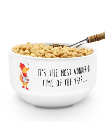 Mr. & Mrs. Panda salatschälchen Fuchs Sänger mit Spruch in Weiß