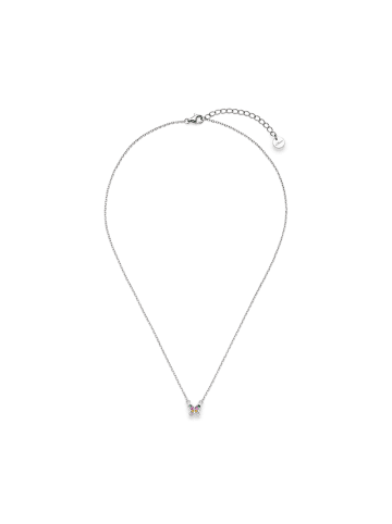 s.Oliver Kette aus Silber mit Regenbogenschmetterling in silber