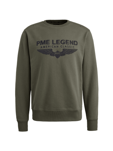 PME Legend Pullover CREWNECK SOFT TERRY WITH LOGO in Grün