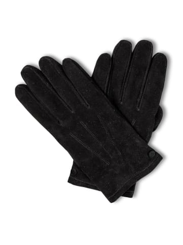 CASH-MERE.CH Ziegen Wildlederhandschuhe mit Kaschmirfutter in Schwarz