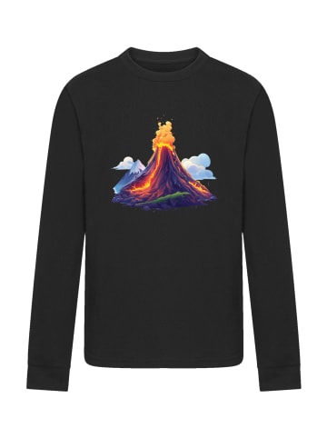 F4NT4STIC Longsleeve Shirt Vulkanausbruch in schwarz