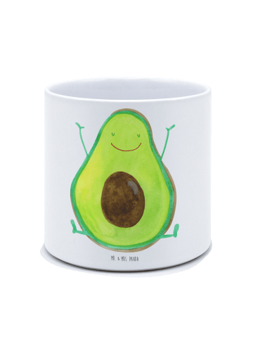 Mr. & Mrs. Panda Großer Blumenkübel Avocado Glücklich ohne Spruch in Weiß