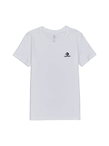 Converse T-Shirt Embroidered Star Chev Left Chest Tee in weiß