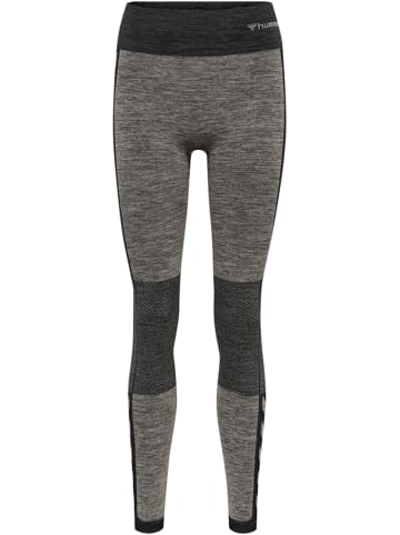 Hummel Hummel Leggings Hmlclea Yoga Damen Atmungsaktiv Feuchtigkeitsabsorbierenden Nahtlosen in CHATEAU GRAY/BLACK MELANGE