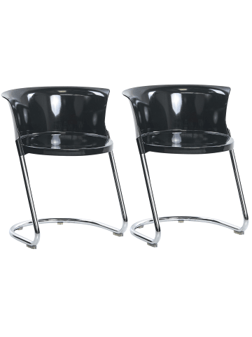 Beliani 2er-Set Esszimmerstuhl OSHKOSH in Schwarz/Silber