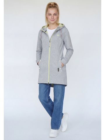 Schmuddelwedda Damen Funktionsmantel in Hellgrau Melange Hellgelb