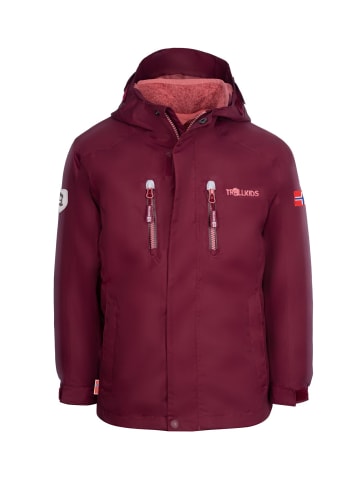 Trollkids 3in1 Jacke "Lofoten" in Kastanienrot/Antikrosa