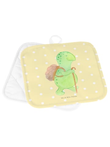 Mr. & Mrs. Panda Topfuntersetzer Schildkröte Wanderer ohne Spruch in Gelb Pastell