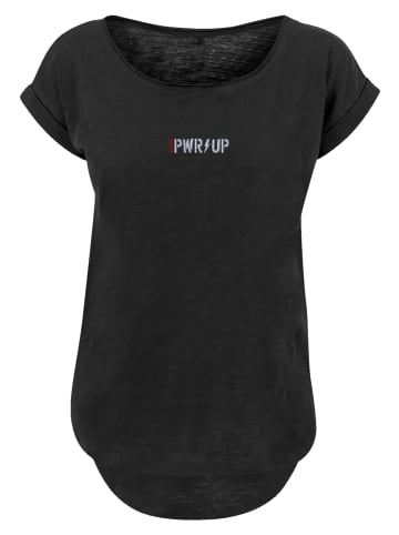 F4NT4STIC Long Cut T-Shirt AC/DC PWRUP Stickerei in schwarz
