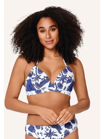 Linga Dore Bikini top Triangel in Blue white print