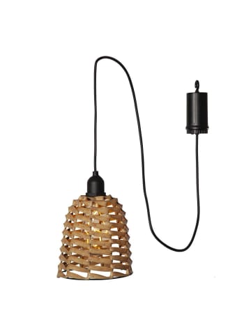 MARELIDA LED Lampenschirm Hängeleuchte in Rattan-Optik outdoor für Terrasse Balkon 15cm