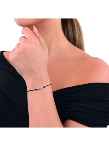 Noelani Armband Silber 925, gelbvergoldet, Textil in Silber
