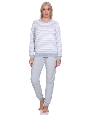 NORMANN Frottee Schlafanzug langarm Pyjama Bündchen - 82756 in rosa