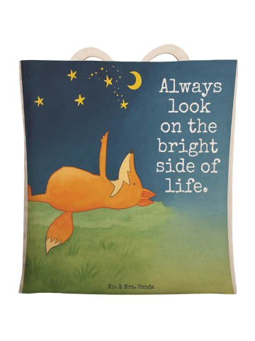 Mr. & Mrs. Panda Tote Bag Fuchs Sterne Design mit Spruch in Weiß