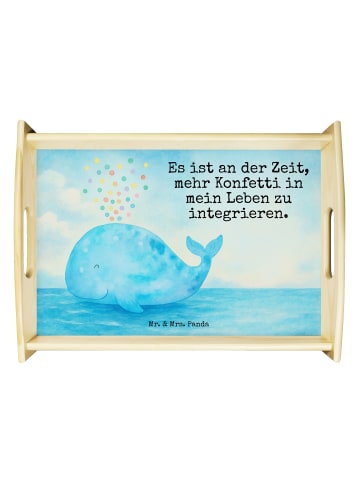 Mr. & Mrs. Panda Sofatablett Wal Konfetti Design mit Spruch in Weiß