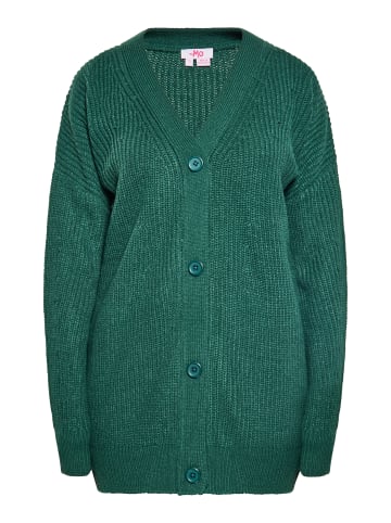 myMo Damen Oversize Strickjacke in Dunkelgrün