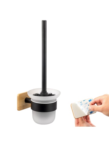 bremermann WC-Garnitur PIAZZA BLACK TAPE BAMBUS ca. 11,5 x 35,5 x 14 cm (B/H/T)