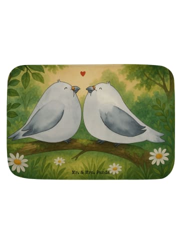 Mr. & Mrs. Panda Badvorleger Turteltauben Liebe Design ohne Spruch in Weiß