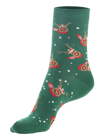H.I.S Basicsocken in 1x grün, 2x schwarz