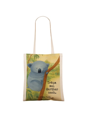Mr. & Mrs. Panda Canvas Tasche Koalabär Design mit Spruch in Weiß