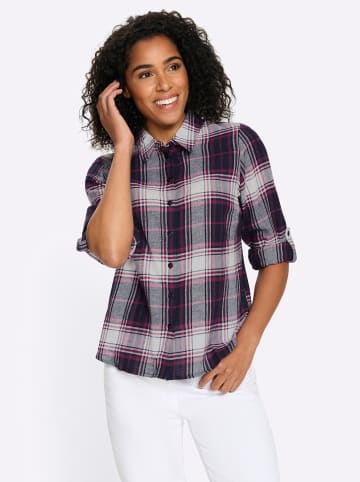 Sieh an! Flanell-Bluse in marine-ecru-kariert