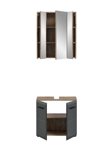 ebuy24 Badmöbelset Ice (2-teilig) Schwarz 60 x 30 cm