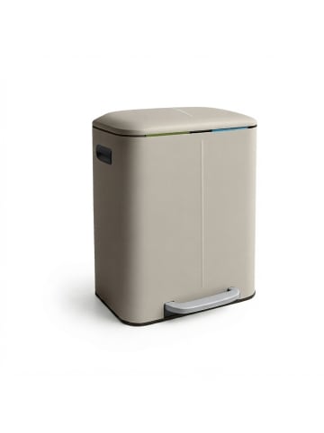 relaxdays Mülleimer in Beige - 2x 20 Liter