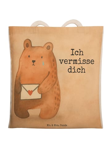 Mr. & Mrs. Panda Einkaufstasche Bär Vermissen Design mit Spruch in Weiß