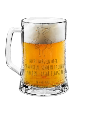 Mr. & Mrs. Panda Bierkrug Fuchs Laterne mit Spruch in Transparent