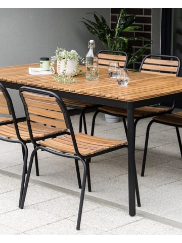 Beliani 6er-Set Gartenstuhl VALLESE in Braun/Schwarz