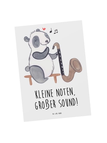 Mr. & Mrs. Panda Postkarte Bassklarinette Sound mit Spruch in Weiß