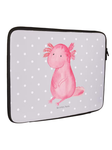 Mr. & Mrs. Panda Laptophülle Axolotl Niedlich ohne Spruch in Grau Pastell