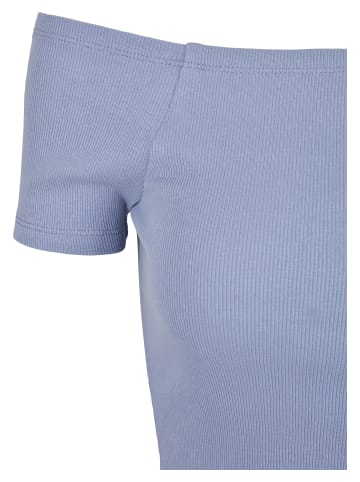 Urban Classics Urban Classics Damen Ladies Off Shoulder Rib Tee in violablue