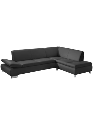 58 aufm Kessel ECKSOFA mit Ottomane rechts Kaye Bezug Kunstleder Metallfuß verchromt / schwarz