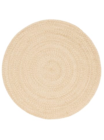 Pergamon Naturfaser Teppich Handgefertigt Jute Kaya Rund in Beige