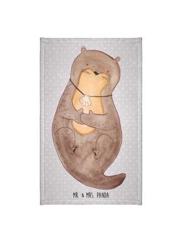 Mr. & Mrs. Panda Gästehandtücher Otter Muschel ohne Spruch in Grau Pastell