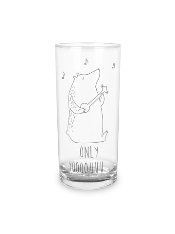 Mr. & Mrs. Panda Trinkglas Bär Gitarre mit Spruch in Transparent