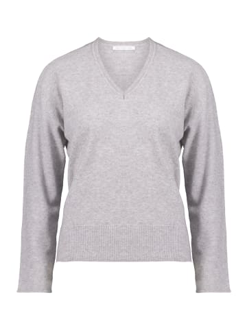 BETTY & CO Strickpullover mit V-Ausschnitt in Light Silver Melange