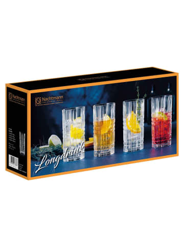 Nachtmann 4er Set Longdrinkgläser Square in Transparent 445 ml in transparent