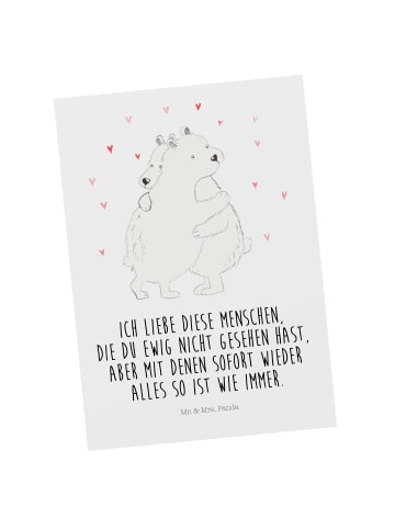 Mr. & Mrs. Panda Postkarte Eisbär Umarmen mit Spruch in Weiß