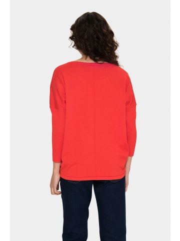 SAINT TROPEZ Strickpullover A2561, Casual fit in Flame Scarlet