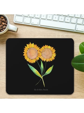 Mr. & Mrs. Panda Mousepad Blume Sonnenblume ohne Spruch in Schwarz