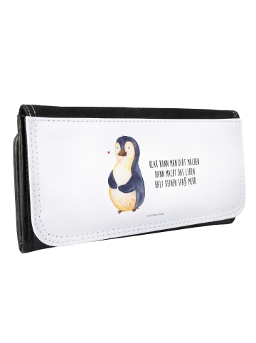 Mr. & Mrs. Panda Damen Portemonnaie Pinguin Diät mit Spruch in Weiß