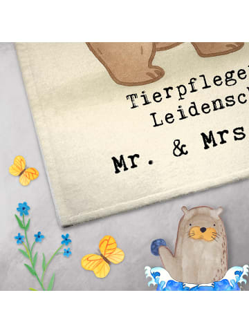 Mr. & Mrs. Panda Handtuch Tierpfleger Leidenschaft Design mit Sp... in Weiß