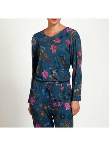 PiP Studio Trice Long Sleeve Top Flower in Dunkelblau