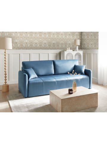 Beliani Schlafsofa EGGE in Blau - (W) 220 x (H) 88 x (L) 93 cm