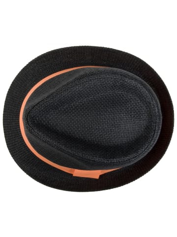 styleBREAKER Trilby Hut in Schwarz / Orange