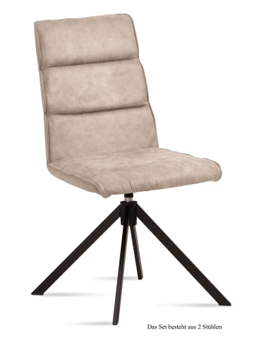 58 aufm Kessel ESSZIMMERSTUHL drehbar (2er-Set) Deedea 47x92x60 Schwarz/Natur