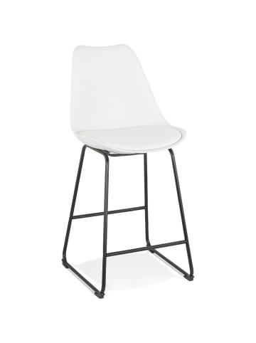KADIMA DESIGN Barhocker Kunstleder & Metall, ergonomisch gepolstert, 67 cm Sitzhöhe in Weiß