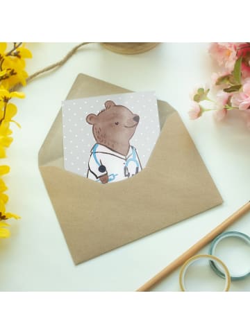 Mr. & Mrs. Panda neujahrskarte Arzt Herz ohne Spruch in Grau Pastell